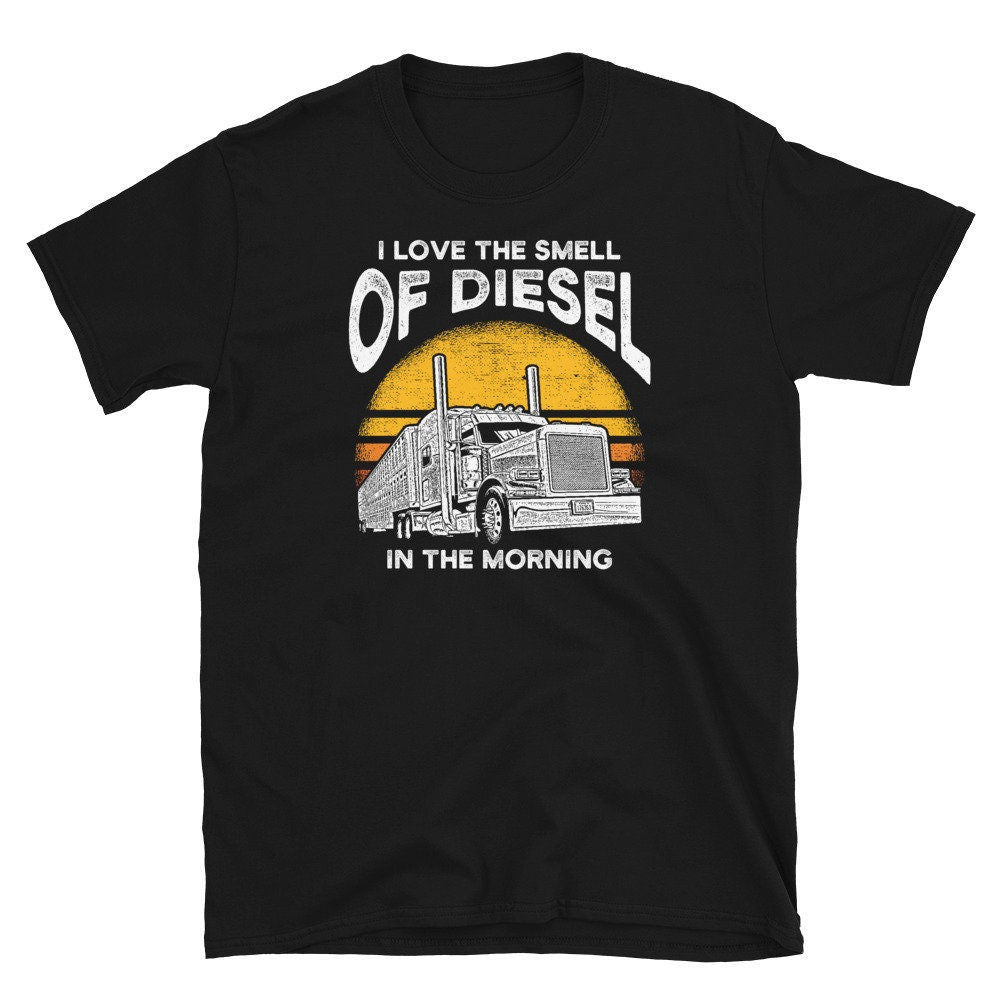 Diesel In The Morning Trucker T Shirt Graphic Tee – Bold Style · Great Gift For Fans