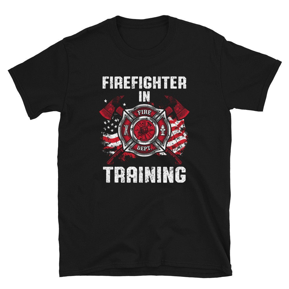 US Flag Firefighter in Training T Shirt Graphic Tee – Everyday Comfort · Perfect For Daily Wear