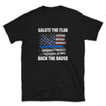 Salute the US Flag Back The Badge T Shirt Graphic Tee – Cozy Vibes · Perfect For Daily Wear