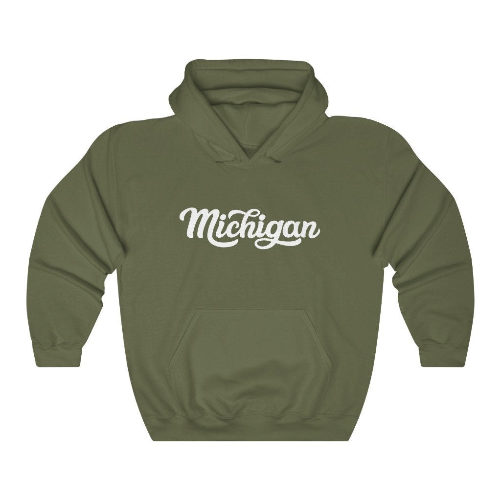 Michigan Hoodie Hand Lettered Unisex Michigan Sweatshirt Personalization Available Hoodie – Everyday Comfort · Top Pick For Any Outfit
