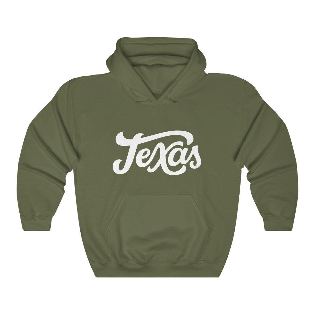 Texas Hoodie Hand Lettered Unisex Texas Sweatshirt Personalization Available Hoodie – Feel-Good Design · Perfect For Daily Wear