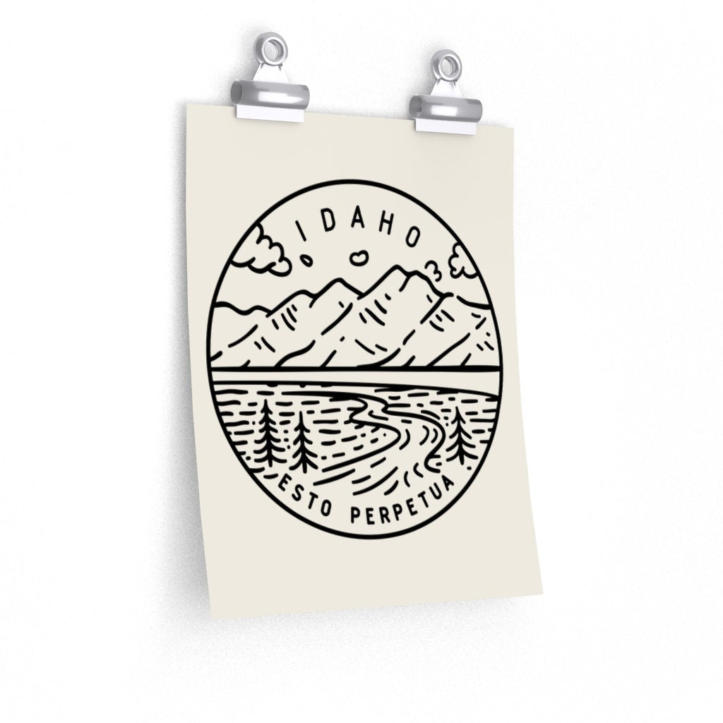 Idaho Poster State Design Idaho Print Picture Hand Drawn Art Personalization Available Graphic Tee – Cozy Vibes · High-Quality Print