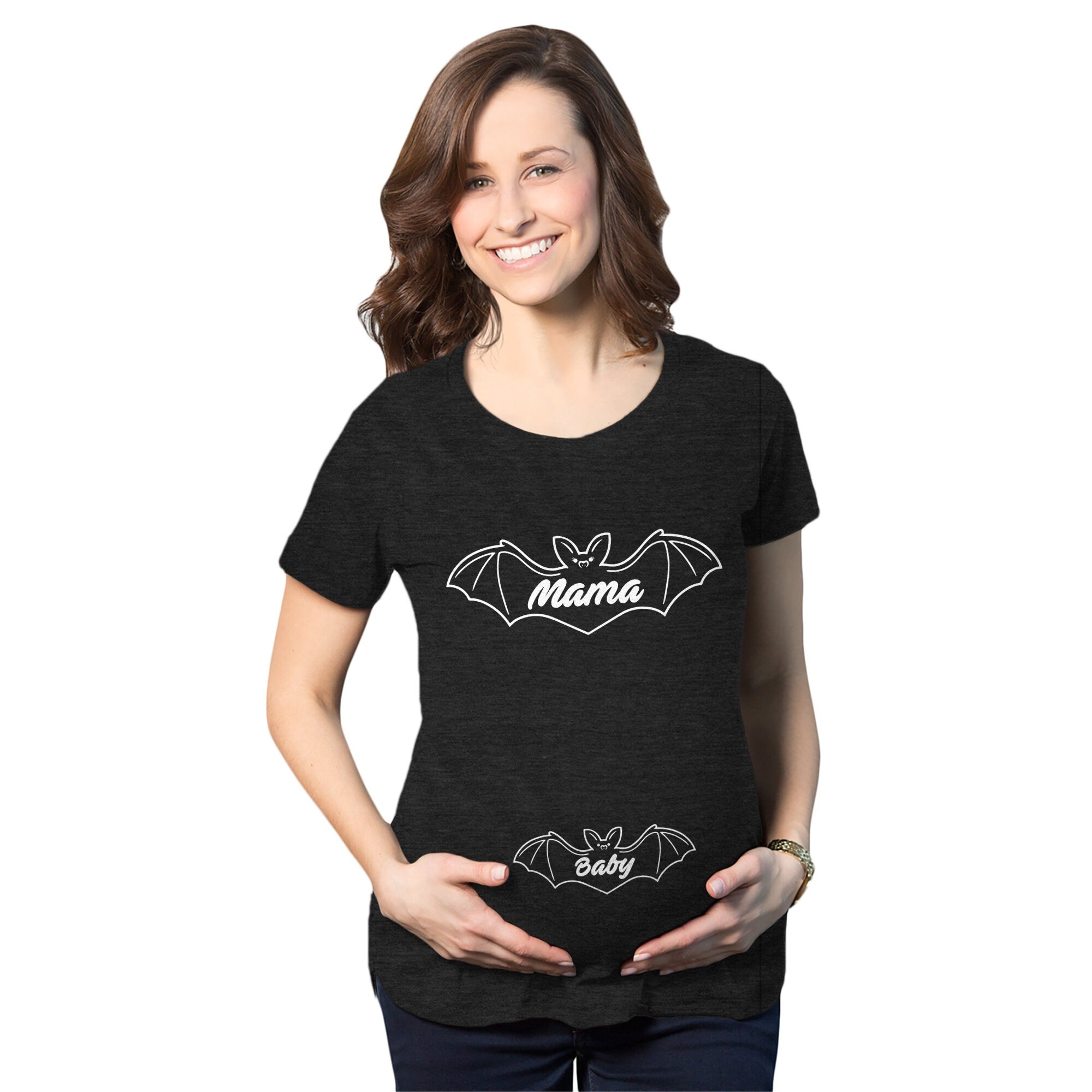 Baby Bat Maternity Shirt Halloween Pregnancy T Shirt Gift For New Moms Mama Bat Tshirt Mama Baby Bat Fall Maternity Tee Graphic Tee – Warm & Stylish · Must-Have Style