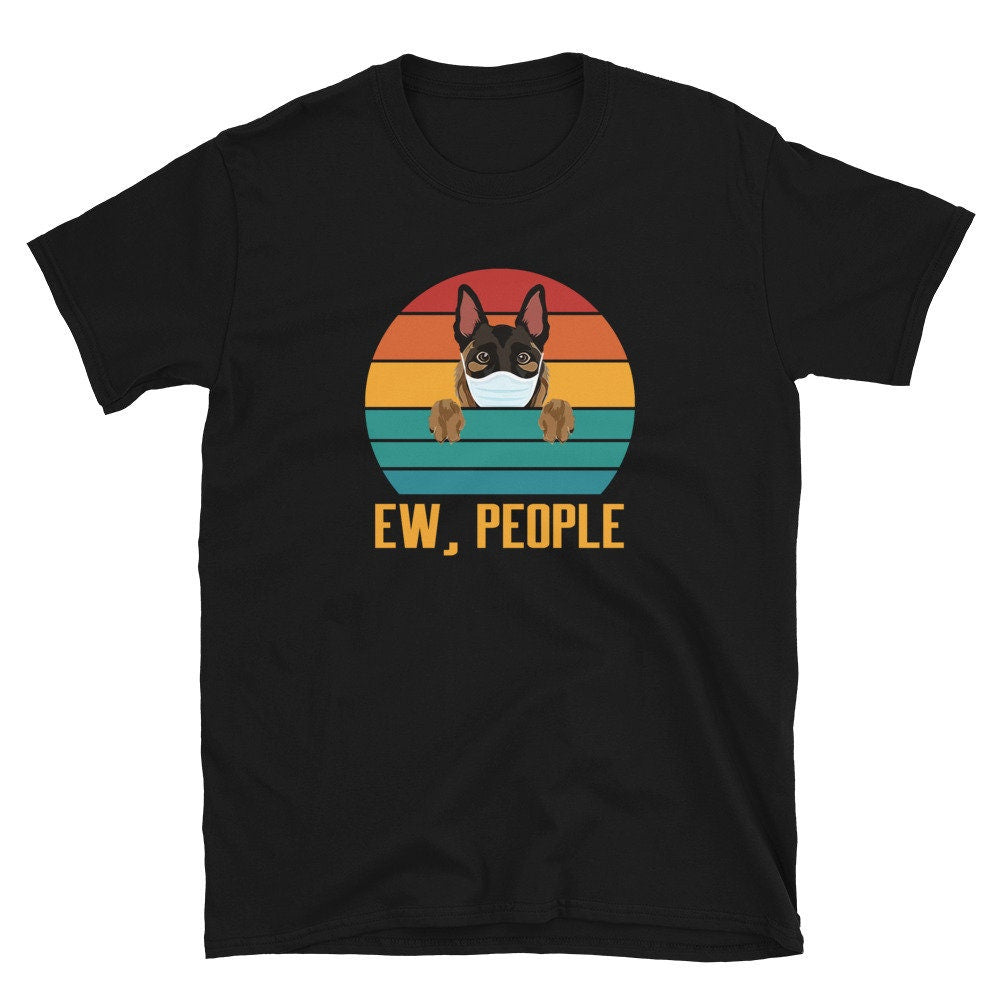 EW People German Shepherd with Face Mask Tee Shirt Graphic Tee – Bold Style · High-Quality Print