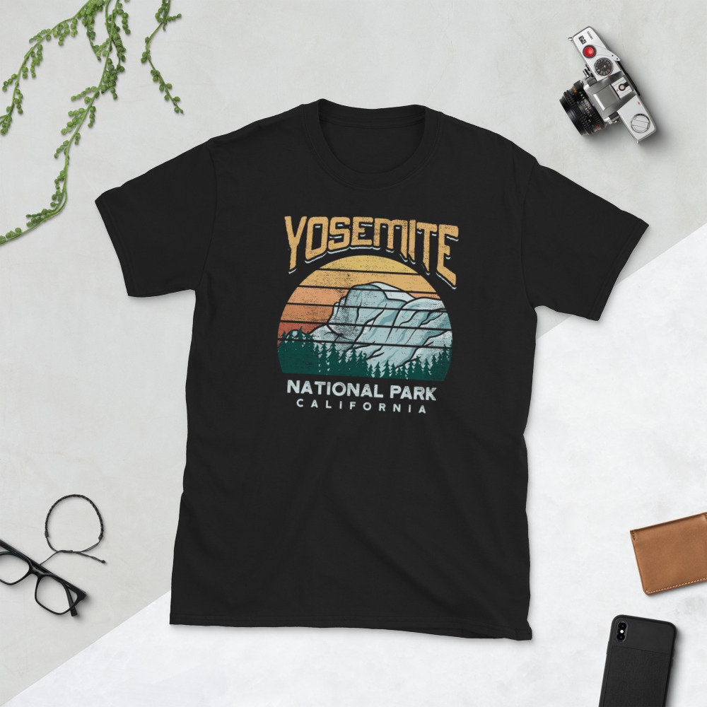 National Park California Retro Sunset Yosemite T Shirt Graphic Tee – Soft Feel · Top Pick For Any Outfit