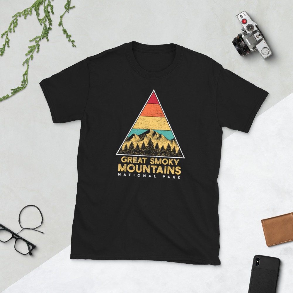 Retro Triangle Great Smoky Mountains T Shirt Graphic Tee – Easygoing Wear · Great Gift For Fans