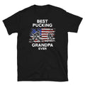 US Flag Hockey Best Pucking Grandpa T Shirt Graphic Tee – Fan Favorite · Great Gift For Fans
