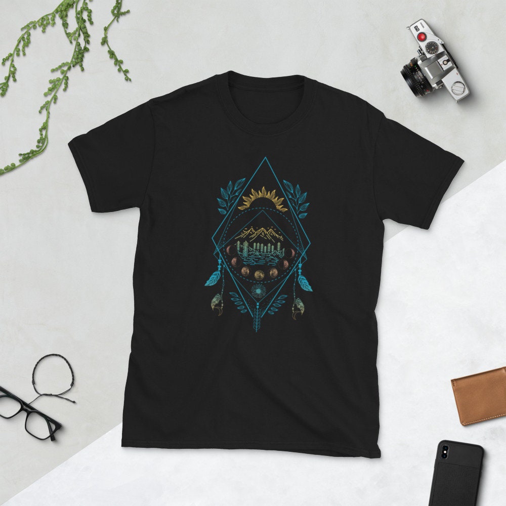 Holy Geometry Nature Dreamcatcher Moon and Sun T Shirt Graphic Tee – Premium Graphic · Must-Have Style