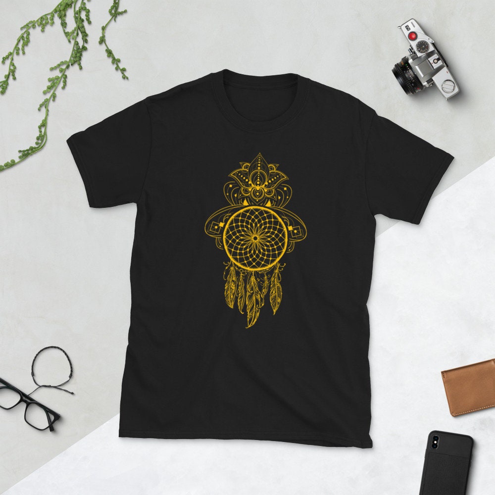 Boho Lotus Flower Dreamcatcher Mandala T Shirt Graphic Tee – Cozy Vibes · Great Gift For Fans