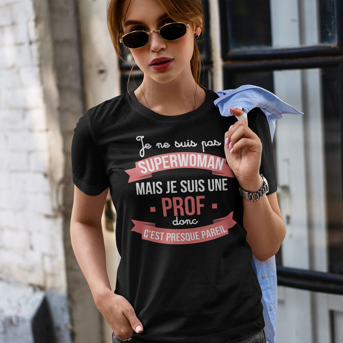 Professeure Presque Superwoman T shirt Femme Bio pour Profs d39Exception Graphic Tee – Bold Style · Top Pick For Any Outfit
