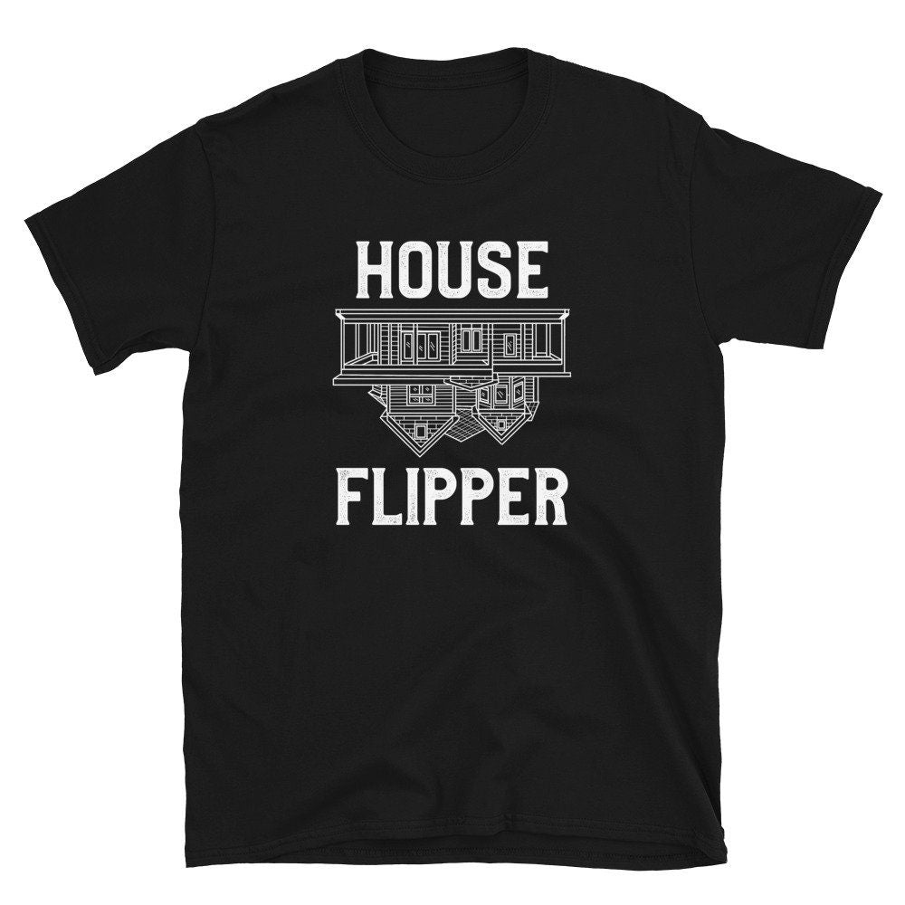 House Flipper Upside Down Short Sleeve Unisex T Shirt Graphic Tee – Aesthetic Look · Great Gift For Fans