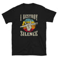 Retro Drumsticks Mano Cornuta Rock and Heavy Metal I Destroy Silence Short Sleeve Unisex T Shirt Graphic Tee – Feel-Good Design · Great Gift For Fans