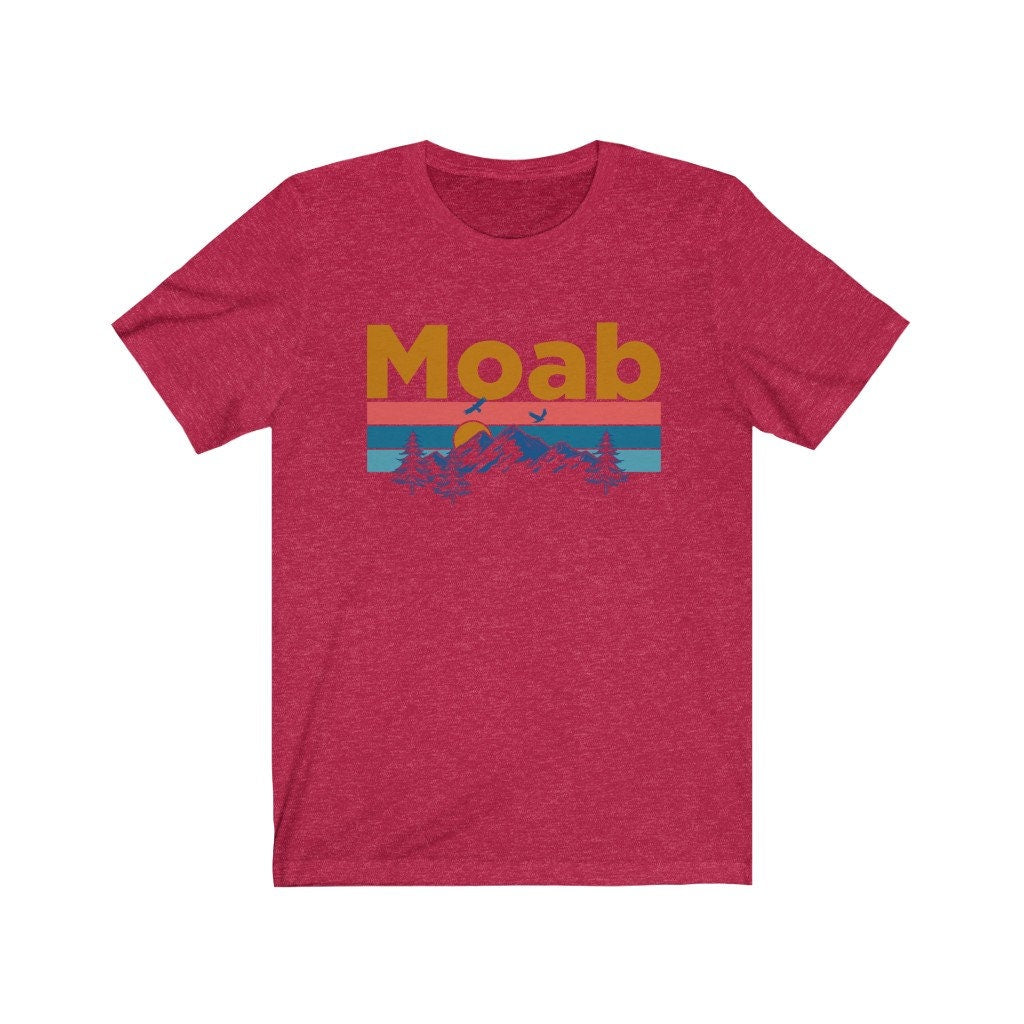 Moab Utah Shirt Mountain Sunset Unisex Moab TShirt Personalization Available Graphic Tee – Everyday Comfort · Great Gift For Fans