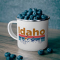 Idaho Camp Mug 12oz Mountain Sunset Enamel Campfire Idaho Mug Personalization Available Graphic Tee – Warm & Stylish · Top Pick For Any Outfit