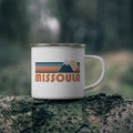 Missoula Montana Camp Mug 12oz Retro Mountain Enamel Campfire Missoula Mug Personalization Available Graphic Tee – Soft Feel · Top Pick For Any Outfit