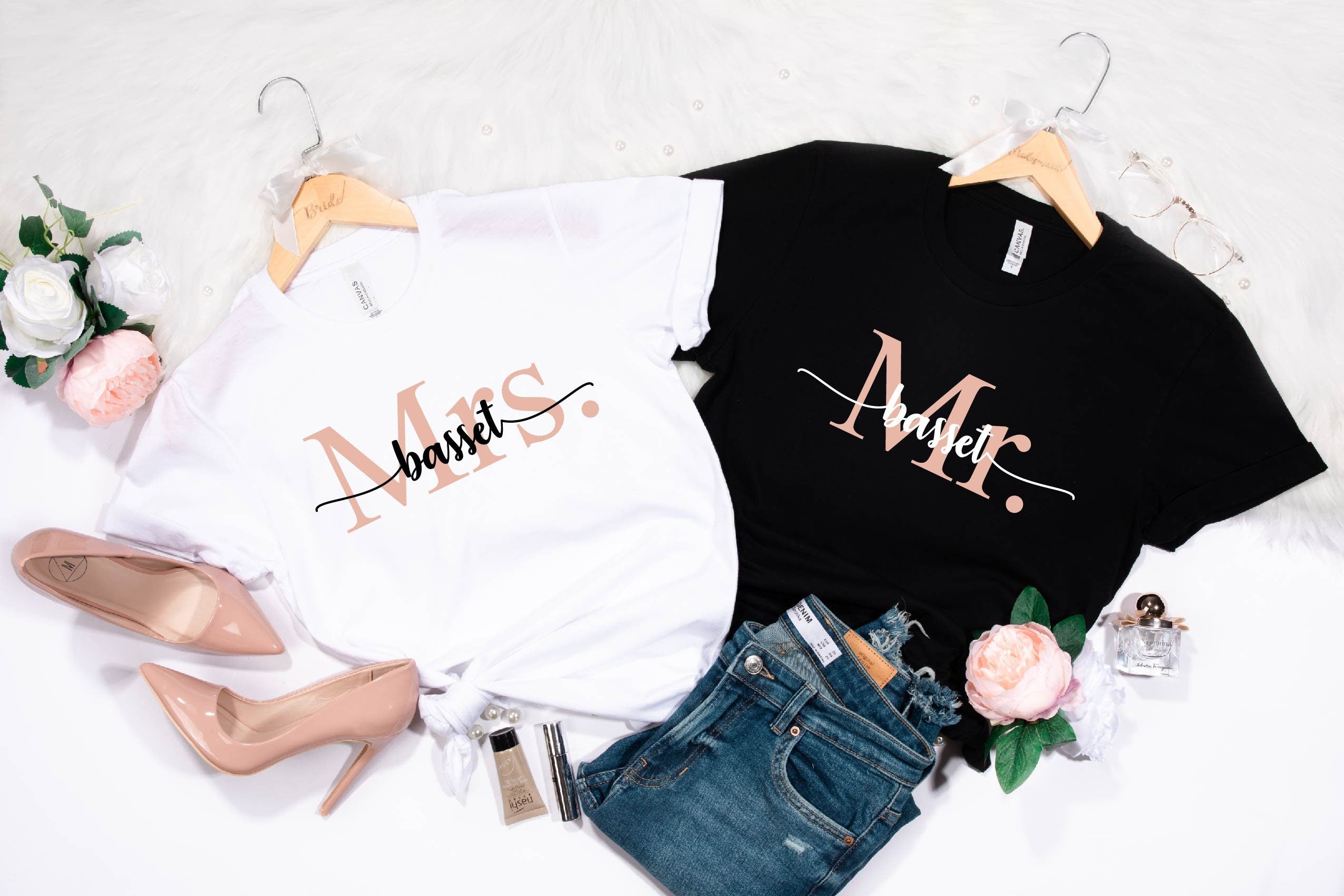 Personalized Mr and Mrs Shirt Mr and Mrs T Shirt Personalized Name Gift Gift for Wife Couples Shirts Wedding Shirt Just Married Shirts Graphic Tee – Aesthetic Look · Perfect For Daily Wear