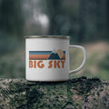Big Sky California Camp Mug 12oz Retro Mountain Enamel Campfire Big Sky Mug Personalization Available Graphic Tee – Easygoing Wear · Perfect For Daily Wear