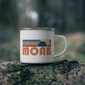 Moab Utah Camp Mug 12oz Retro Mountain Enamel Campfire Moab Mug Personalization Available Graphic Tee – Cozy Vibes · Perfect For Daily Wear