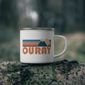 Ouray Colorado Camp Mug 12oz Retro Mountain Enamel Campfire Ouray Mug Personalization Available Graphic Tee – Warm & Stylish · Great Gift For Fans