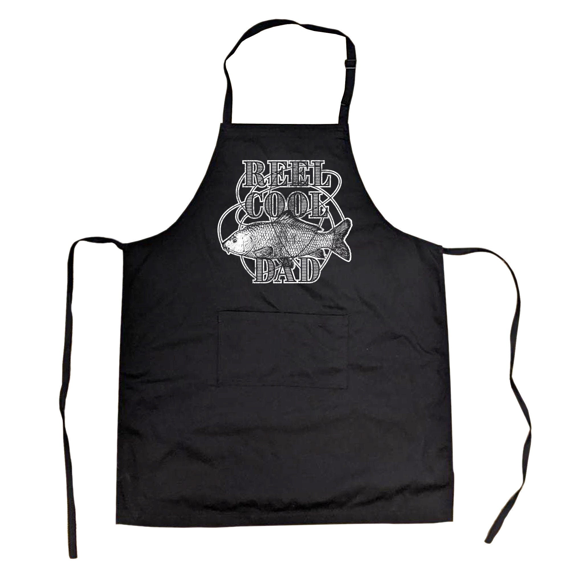 Reel Cool DAD Dad Aprons Fishing Aprons Funny Aprons Fathers Day Gift Gift for Dad Funny Gift For Cooks Funny Gifts Dad Graphic Tee – Cozy Vibes · High-Quality Print