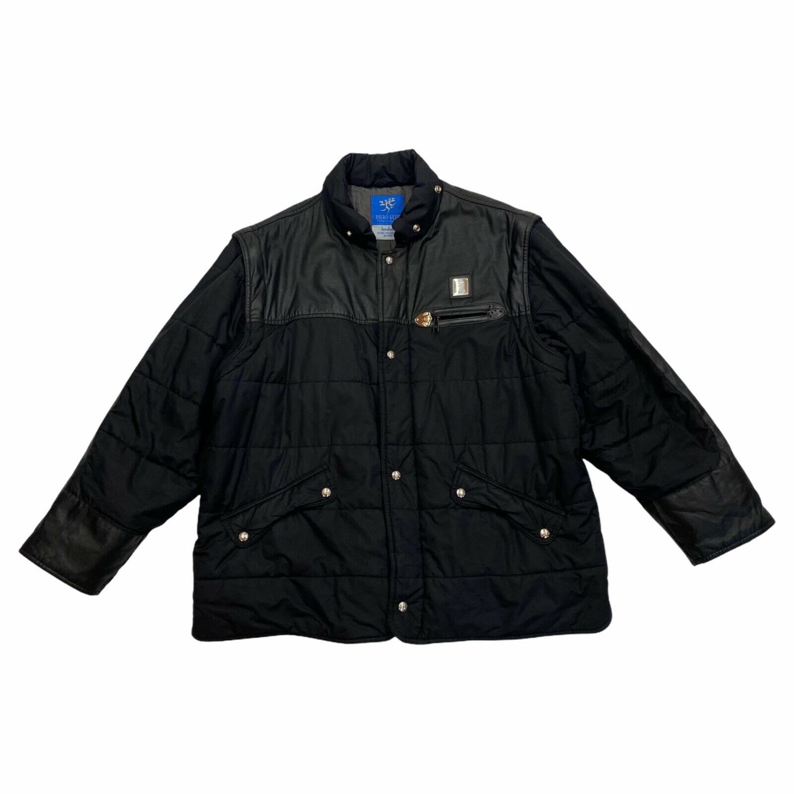 Piero Guidi Lineabold Work and Dream Quilted Jacket Vintage Designer Black VTG Graphic Tee – Warm & Stylish · High-Quality Print
