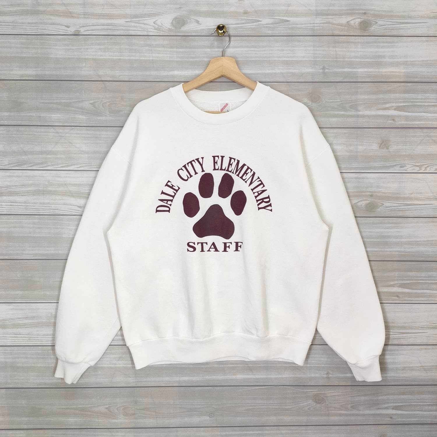 Dale City Elementary Crewneck Vintage Staff Sweatshirt Jumper Pullover White Womens Size Large Sweatshirt – Cozy Vibes · High-Quality Print