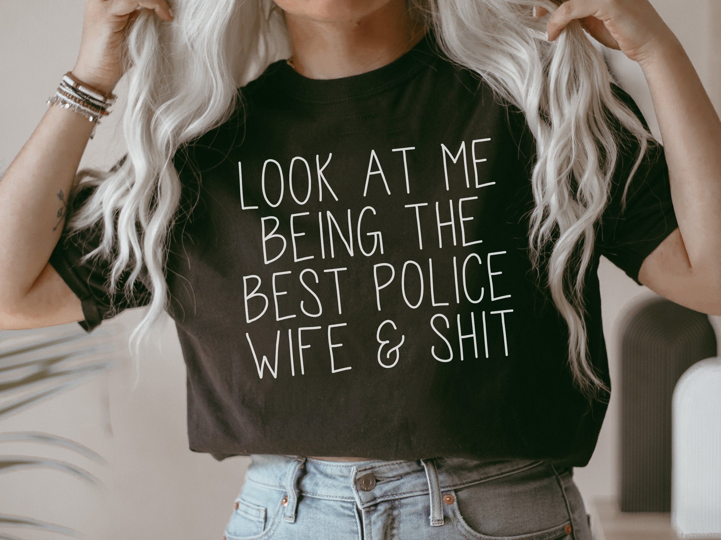 Police Wife Gifts Police Wife Shirt Police Wife Tshirt Police Wife Birthday Gifts for Men and Women Graphic Tee – Fan Favorite · High-Quality Print
