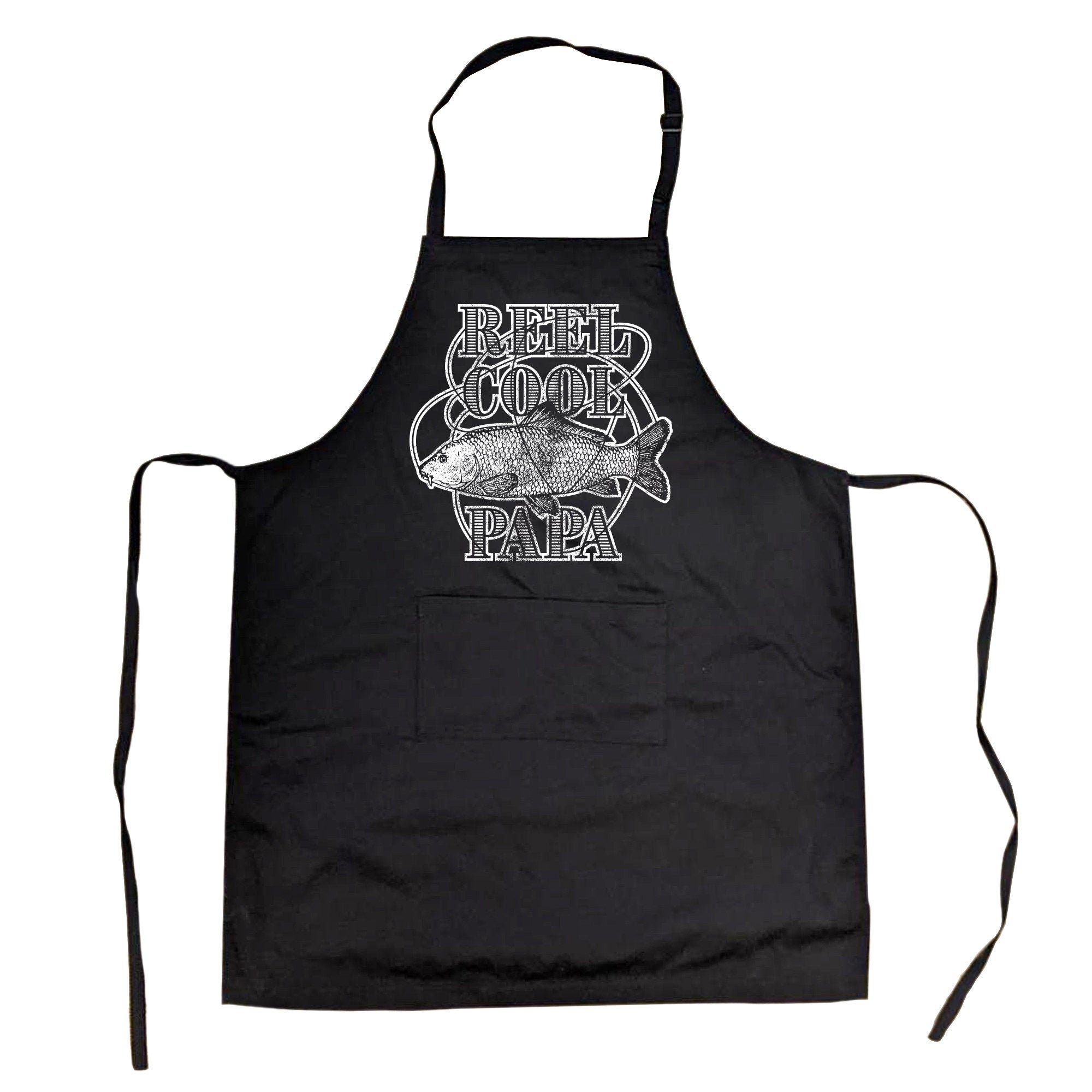 Reel Cool PAPA Grandpa Aprons Fishing Aprons Funny Aprons Fathers Day Gift Gift for Dad Funny Gift For Cooks Funny Gifts Grandpa Graphic Tee – Bold Style · Great Gift For Fans
