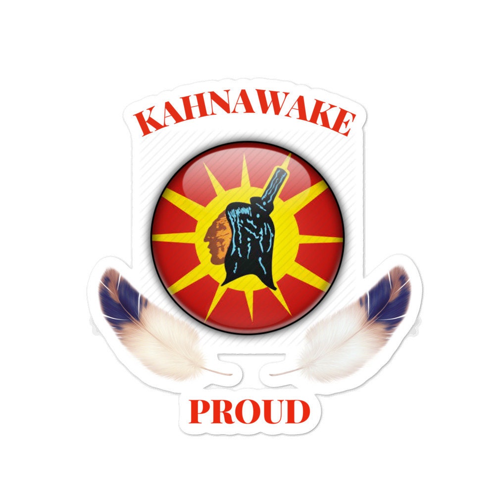 Kahnawake Proud Mohawk Native American Bubble free stickers Graphic Tee – Everyday Comfort · Must-Have Style