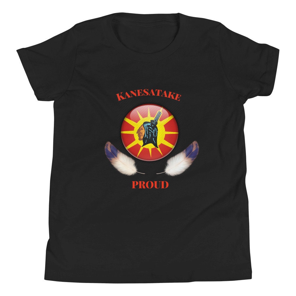 Kanesatake Proud Mohawk Iroquois TeeYouth Short Sleeve T Shirt Graphic Tee – Soft Feel · Great Gift For Fans