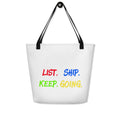 List Ship Keep Going Reseller Thrifter Beach Bag Tote Bag – Cozy Vibes · Great Gift For Fans
