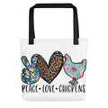 Peace Love Chickens Tote bag Tote Bag – Easygoing Wear · Must-Have Style