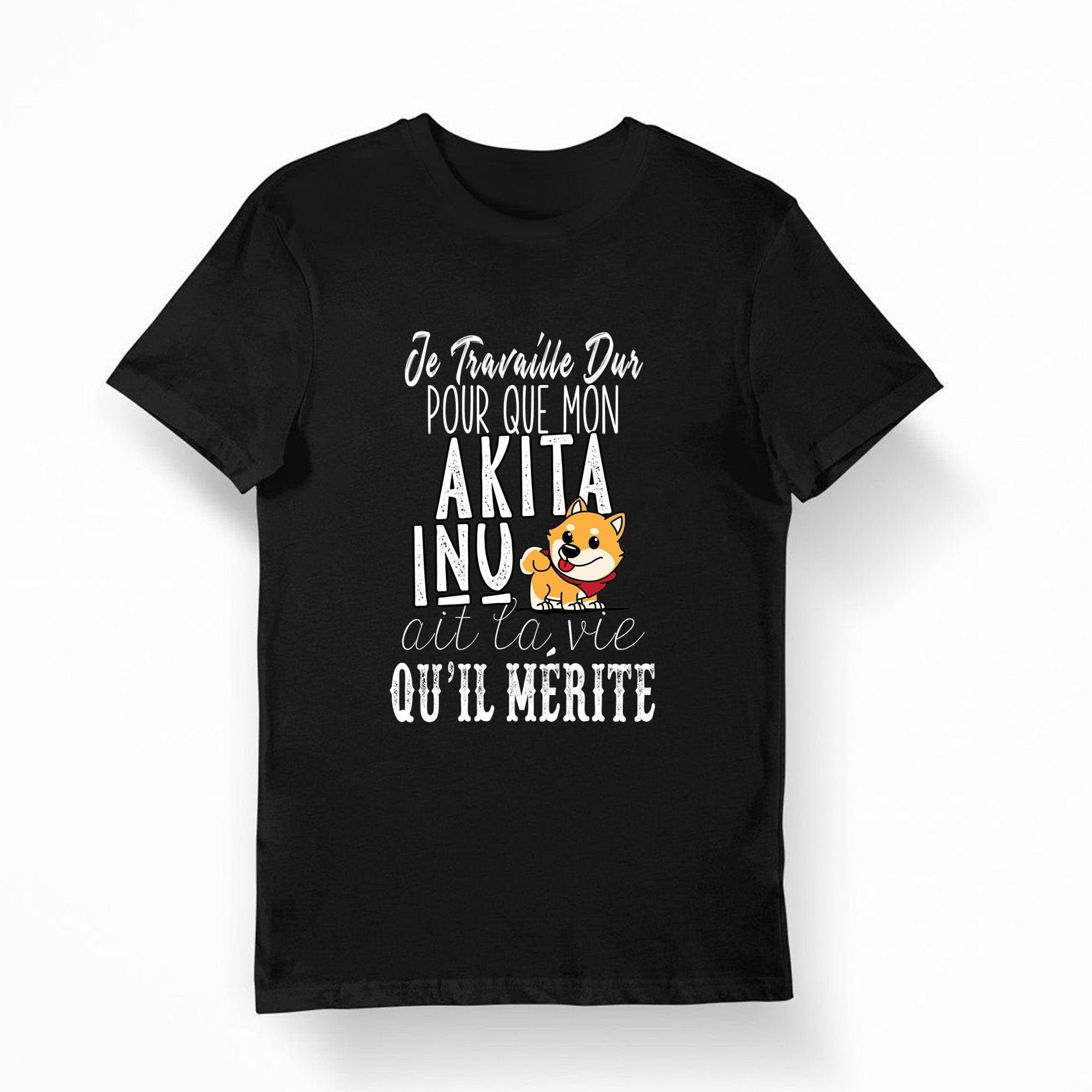 Akita Inu Je travaille dur T shirt Bio Femme Homme Enfant et Body Bb Humour Fun Drle Collection Chien et Animaux Graphic Tee – Warm & Stylish · Trending Graphic Apparel