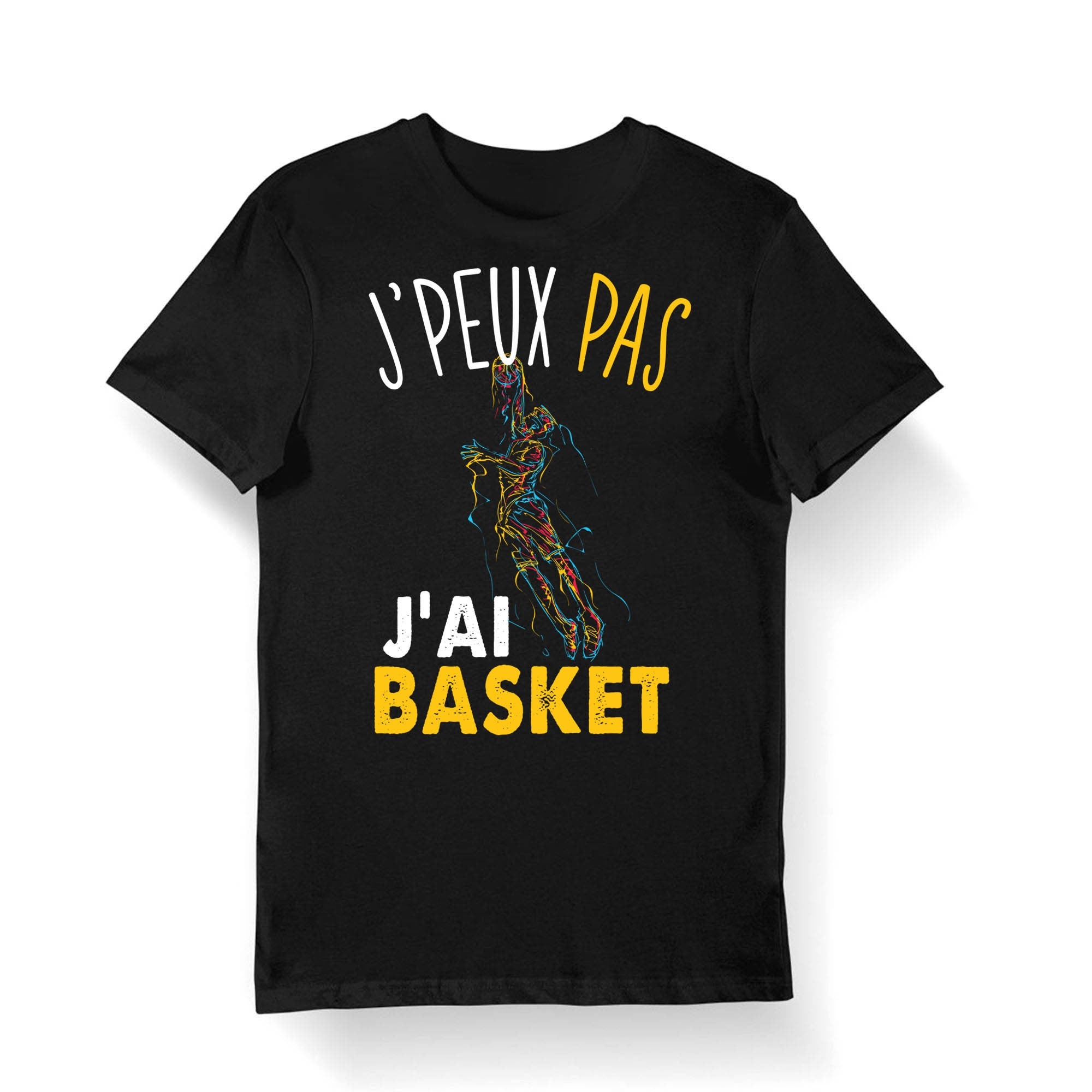 Basket J39peux pas j39ai Basket T shirt Bio Femme Homme Enfant et Body Bb Humour Fun Drle Collection Pour Basketteur et basketteuse Graphic Tee – Easygoing Wear · High-Quality Print