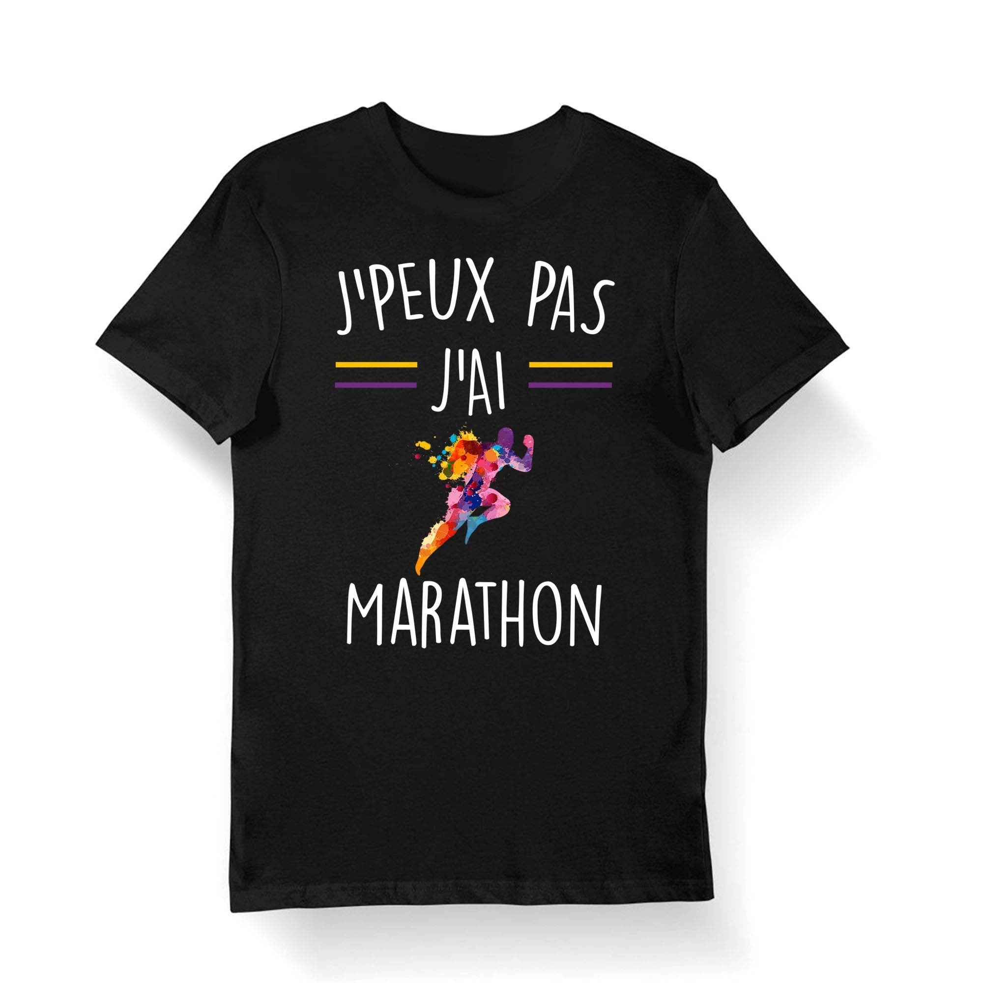 Marathon J39peux pas j39ai Marathon T shirt Bio Homme Femme Enfant et Body Bb Humour Fun Drle Sport course Pied et activit Graphic Tee – Aesthetic Look · High-Quality Print