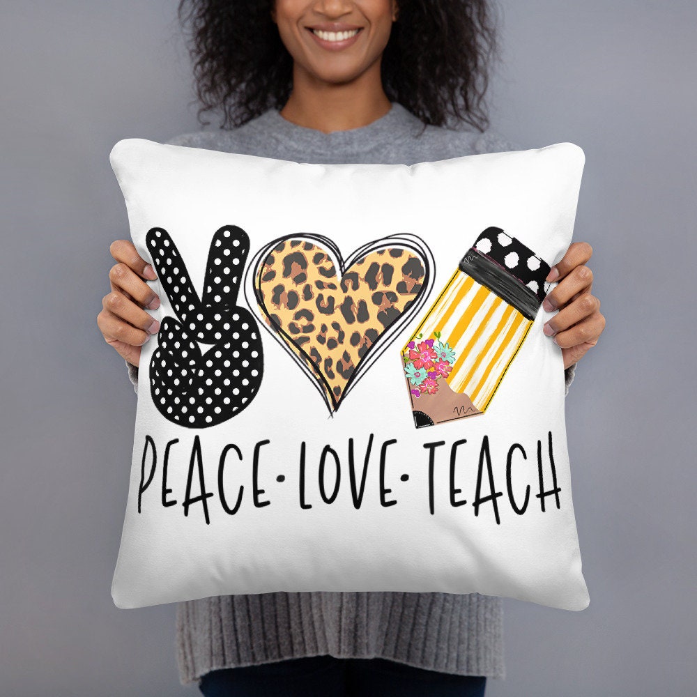 Peace Love Teach Basic Pillow Graphic Tee – Feel-Good Design · Must-Have Style