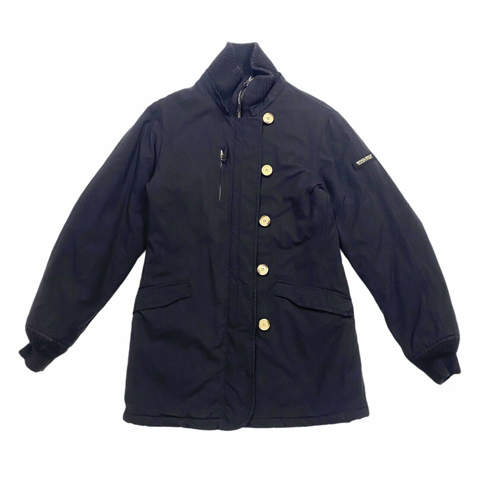 Woolrich Quilted Womens Collared Coat Jacket Vintage Designer XS Black VTG Graphic Tee – Bold Style · High-Quality Print