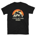 Retro Sunset I Snowmobiler Love Getting High Funny Snowmobile Tshirt Graphic Tee – Feel-Good Design · High-Quality Print