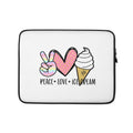 Peace Love Ice Cream Laptop Sleeve Graphic Tee – Premium Graphic · Trending Graphic Apparel