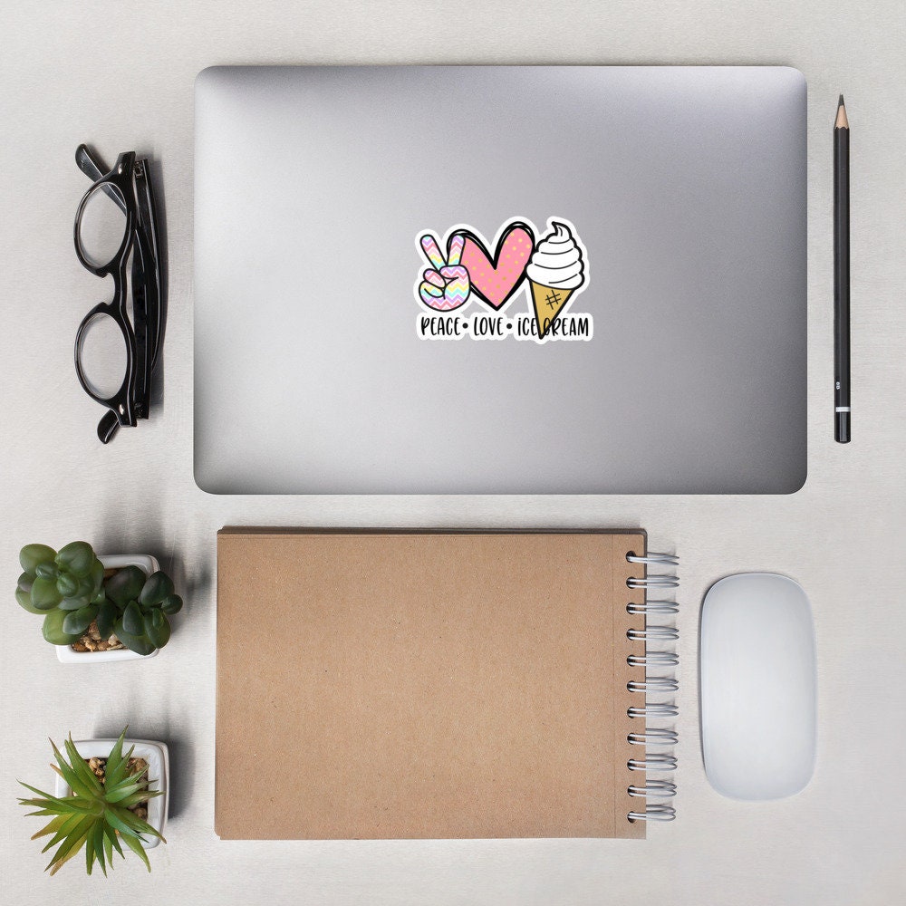 Peace Love Ice Cream Bubble free stickers Graphic Tee – Cozy Vibes · Must-Have Style