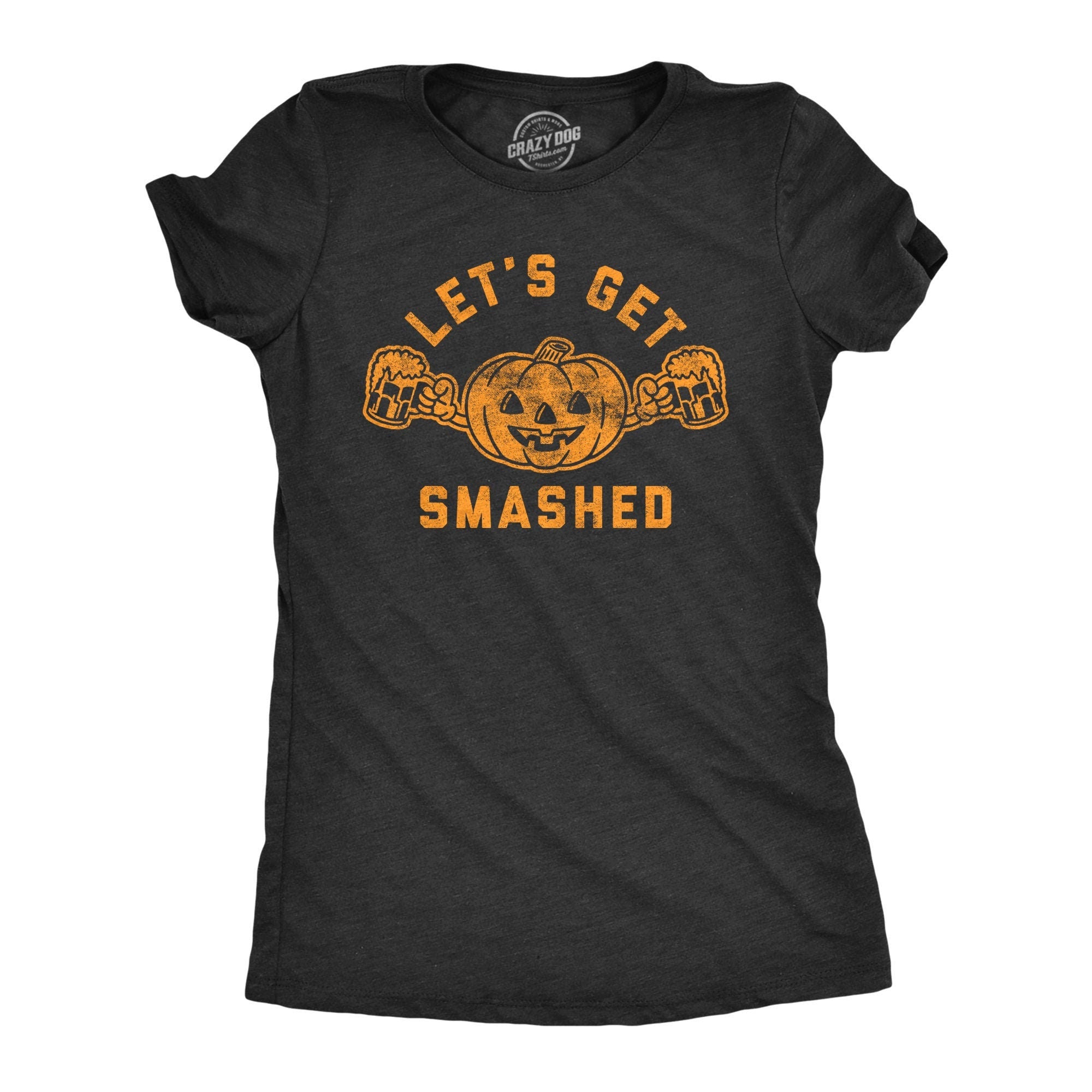 V2 Lets Get Smashed Shirt Women Halloween Shirt Pumpkin Drinking Shirt Halloween Drinking Shirts Halloween Costumes Pumpkin Halloween Graphic Tee – Soft Feel · Perfect For Daily Wear