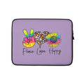 Peace Love Hippy Sunflower Purple Laptop Sleeve Graphic Tee – Premium Graphic · Great Gift For Fans