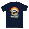 Retro Sunset Rafting is My Therapy Whitewater T Shirt Graphic Tee – Soft Feel · Perfect For Daily Wear