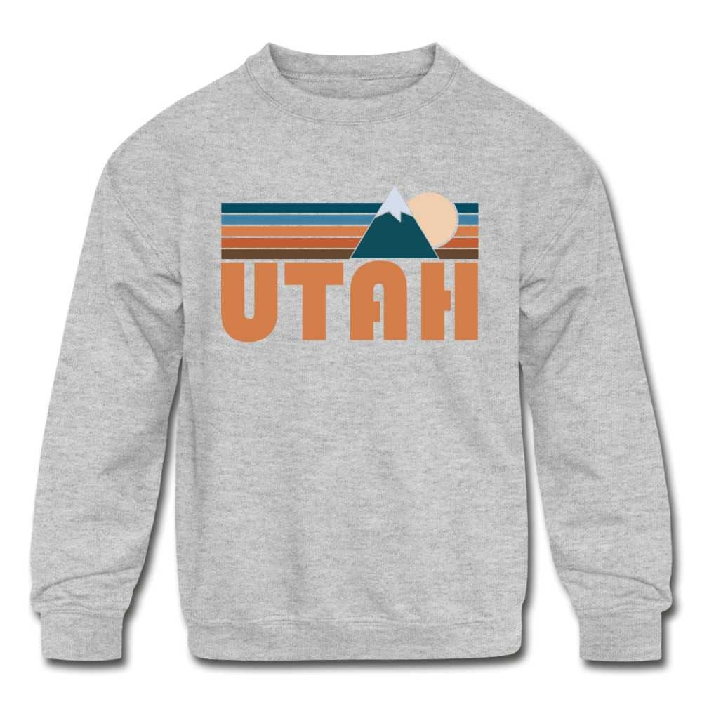 Utah Youth Sweatshirt Retro Mountain Youth Utah Sweatshirt Personalization Available Sweatshirt – Everyday Comfort · Must-Have Style
