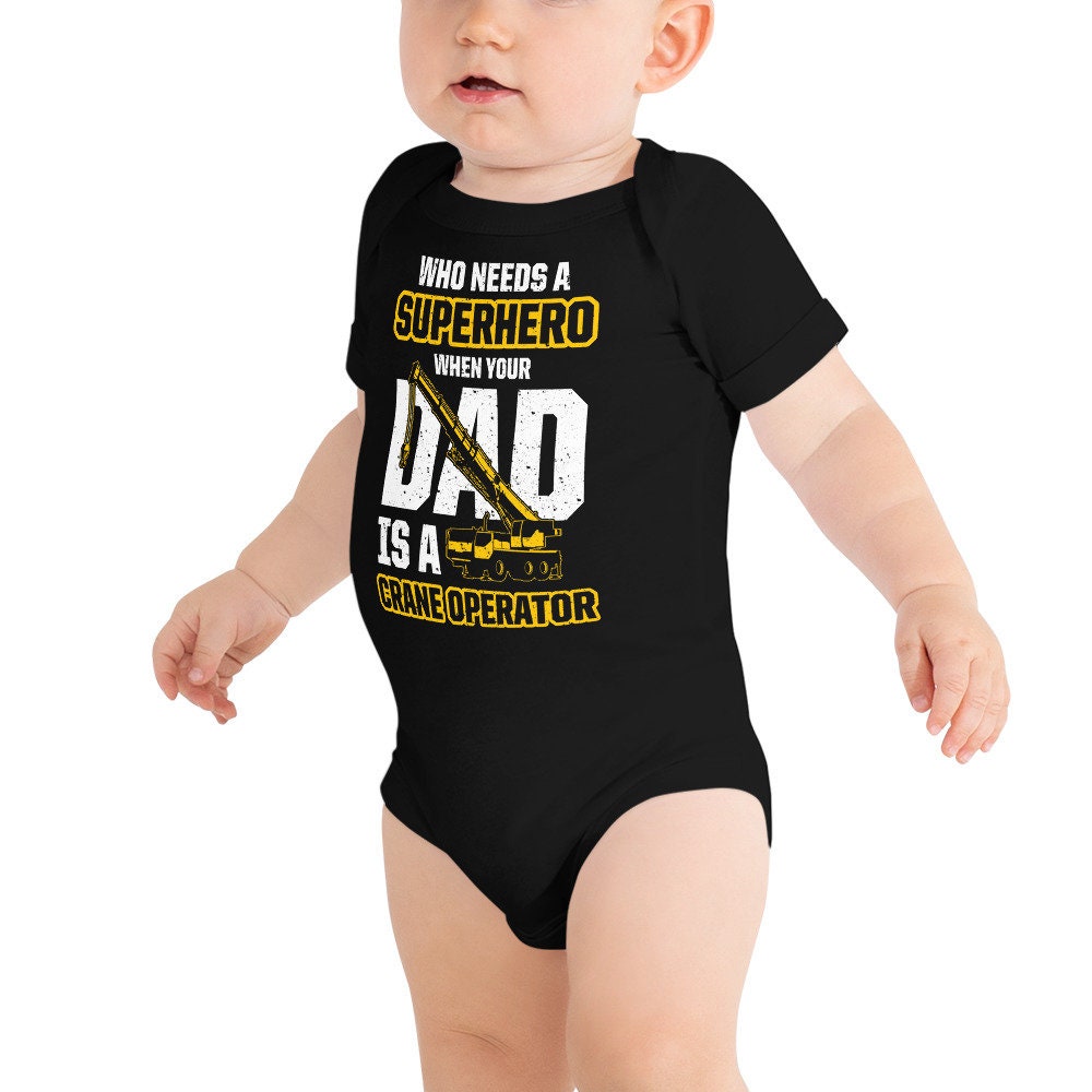 Superhero Dad Crane Operator Baby Onesie short sleeve one piece Graphic Tee – Bold Style · Perfect For Daily Wear