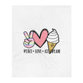 Peace Love Ice Cream Throw Blanket Graphic Tee – Fan Favorite · Trending Graphic Apparel