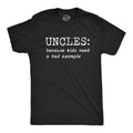 Uncles Kids Need A Bad Example Best Uncle Ever Shirt Gift For UncleFunny Uncle GiftsBest Uncle Tee Cool Uncle Shirt Crazy Uncle Graphic Tee – Easygoing Wear · Perfect For Daily Wear