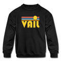 Vail Colorado Youth Sweatshirt Retro Sunrise Youth Vail Sweatshirt Personalization Available Sweatshirt – Easygoing Wear · Must-Have Style