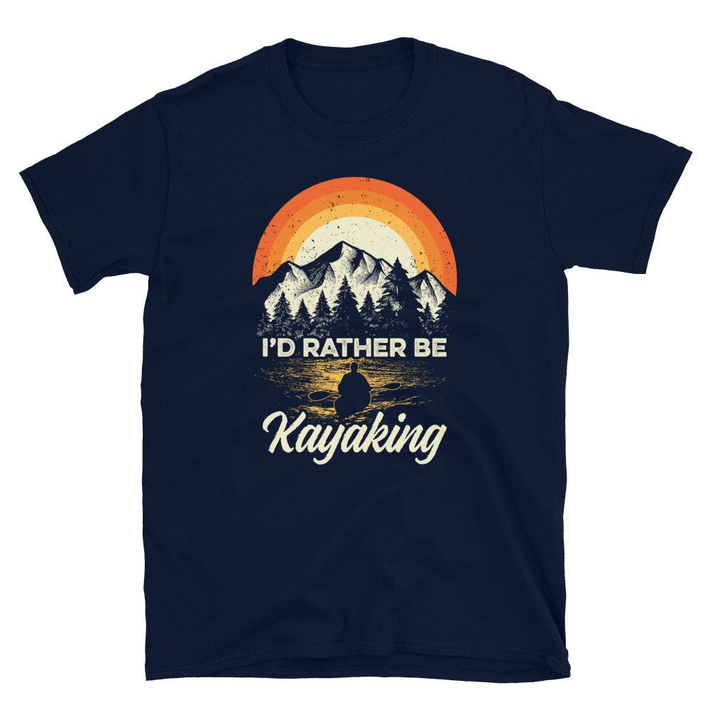 I39d Rather Be Kayaking Retro Kayaker Shirt Graphic Tee – Easygoing Wear · Must-Have Style