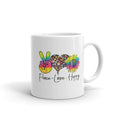Peace Love Hippy Sunflower Ceramic White Glossy Coffee Mug Graphic Tee – Easygoing Wear · Great Gift For Fans